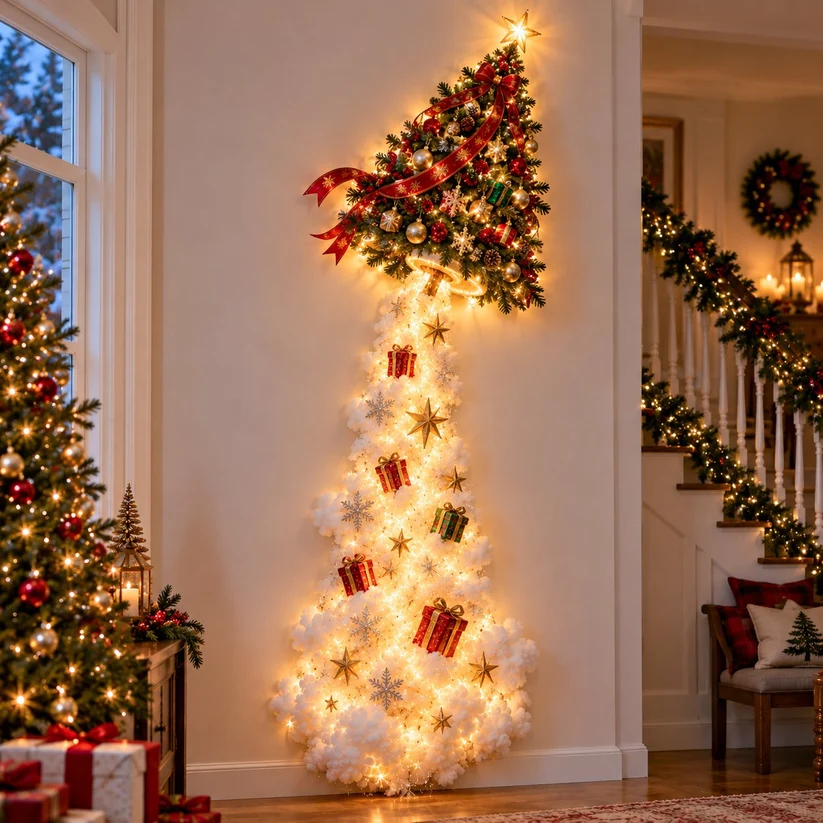 🎄 Christmas Magic LED Train Wall Light | Santa Holiday Wall Decoration