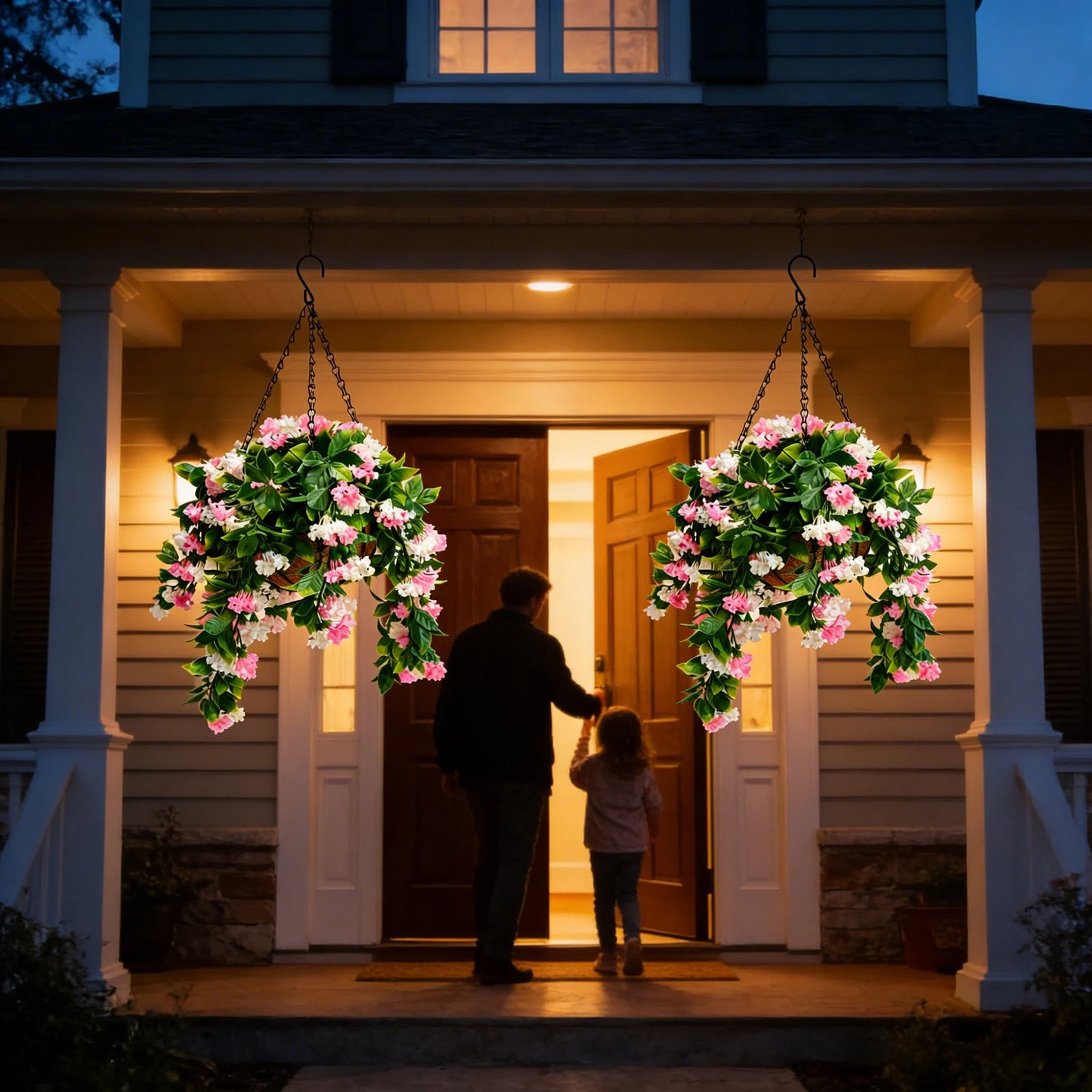FREE SHIPPING🌸Faux Crepe Myrtle Hanging Baskets – Ultra-Realistic🌸✨(2 pcs)