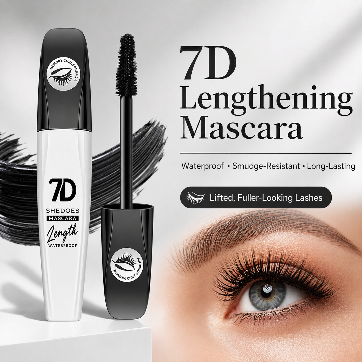✨ 2-Pack 7D Silk Fiber Mascara – Waterproof Lengthening & Volumizing Black Mascara