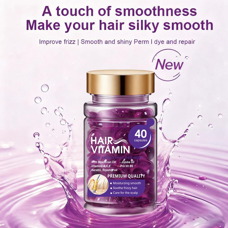 Hair Vitamin Capsules with Violet & Argan Oil for Frizz Control