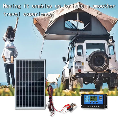 1 Set 12V Portable Flexible Solar Panels Kit with 100A High-Efficiency Controller