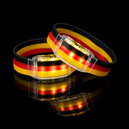 2PCS LED Light Up National Flag Wristbands