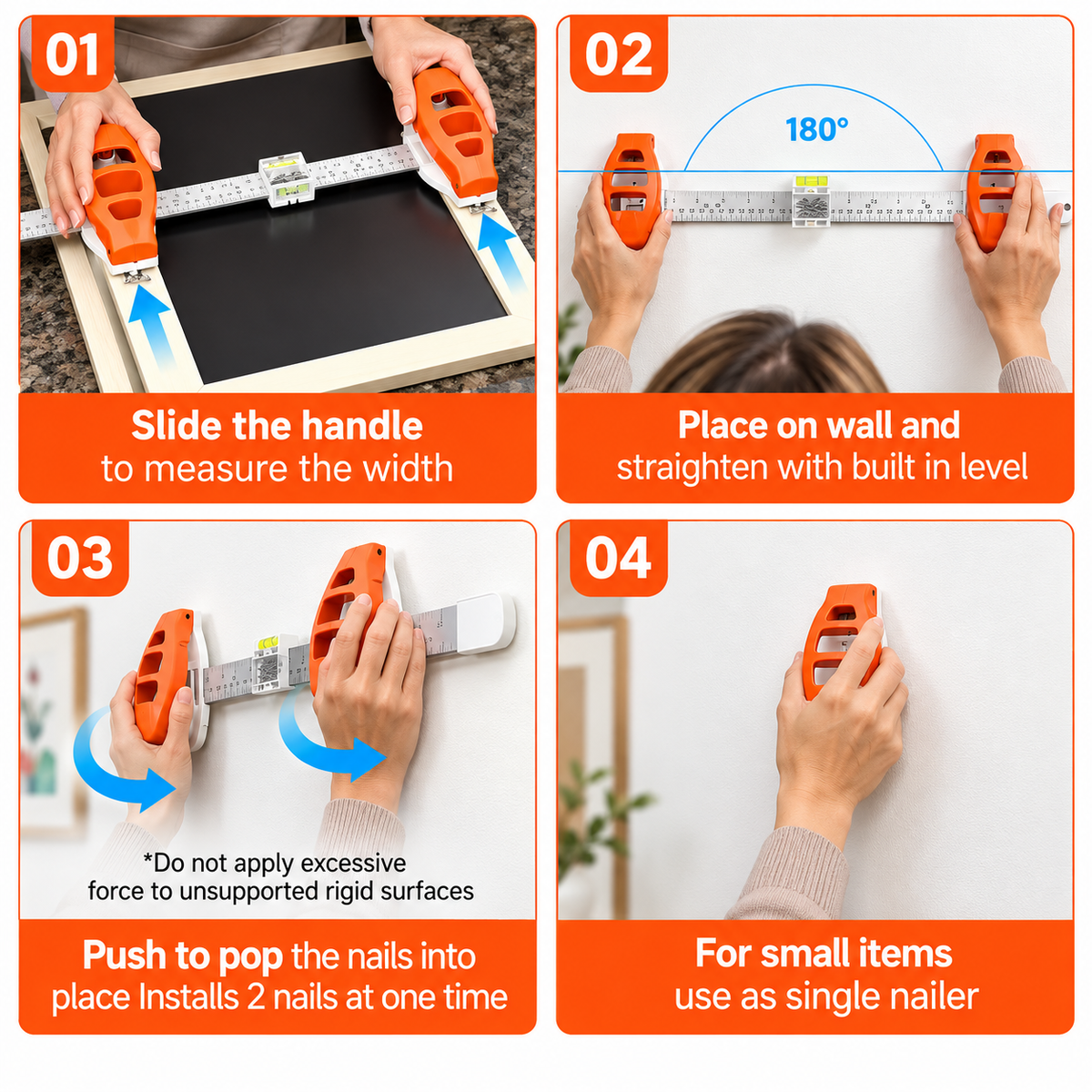🔥 Limited-Time 49% OFF🖼️ All-in-One Picture Hanging Tool with Level & Dual Nail Positioners
