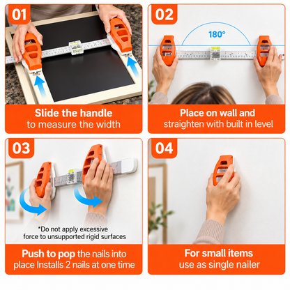 🔥 Limited-Time 49% OFF🖼️ All-in-One Picture Hanging Tool with Level & Dual Nail Positioners