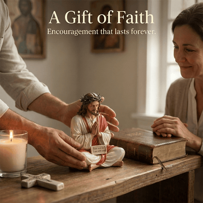 ✝️Peaceful Desk Companions ✨ Handcrafted Jesus & Virgin Mary Figurines