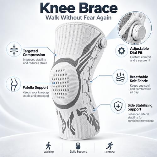 Adjustable Knee Support Brace – Targeted Compression & Side Stability