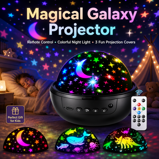 5-in-1 Kids Star Projector Night Light – 93 Lighting Effects with Remote & 360° Rotation