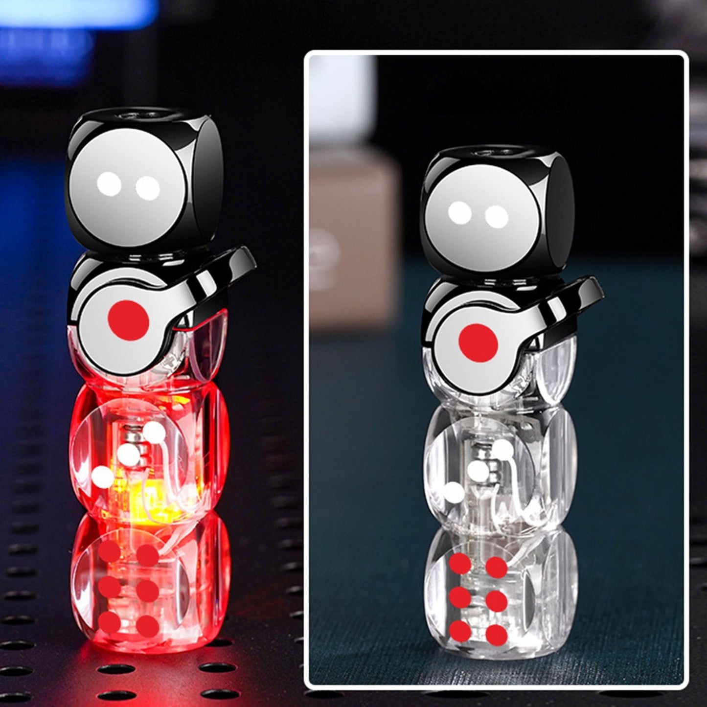 🔥 46% OFF-🎲 360° Spinning Dice Lighter 🔥 Windproof Jet Blue Flame, LED, Refillable EDC Gadget(Free of butane gas)