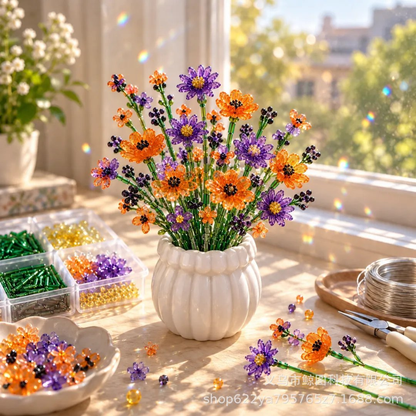 🌼✨DIY Beaded Wildflower Bouquet Kit – Handmade Crystal Flower Craft Set🌸✨