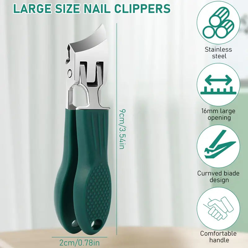 Sharp Eagle Bevel Slant Nail Clippers 3 Pack, Beveled Edge Toe & Finger Nail Trimmers