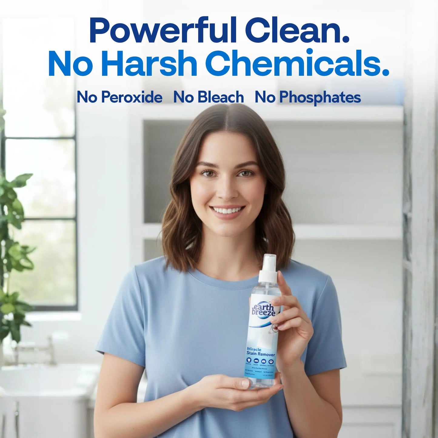 NEW! Earth Breeze Miracle Stain Remover Spray: Removes Virtually All Household Stains | Powerful All-In-One Solution | No Harsh Chemicals | Ultra-Effective Tough Stain Eliminator | Made in USA – 4fl oz