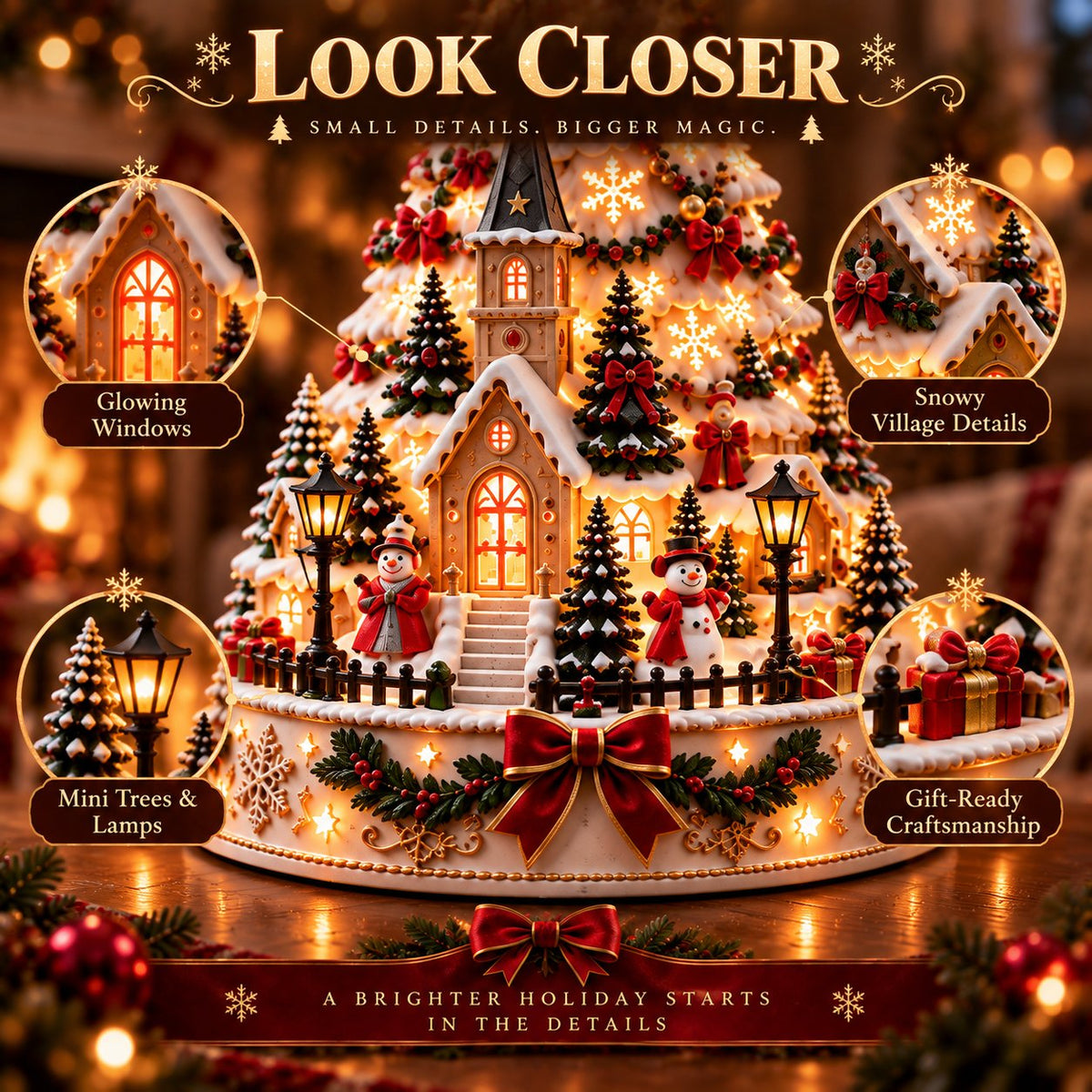⏳ Last day to save 49% –🎄🎅 MerryRealm Christmas Village Lightscape Tree