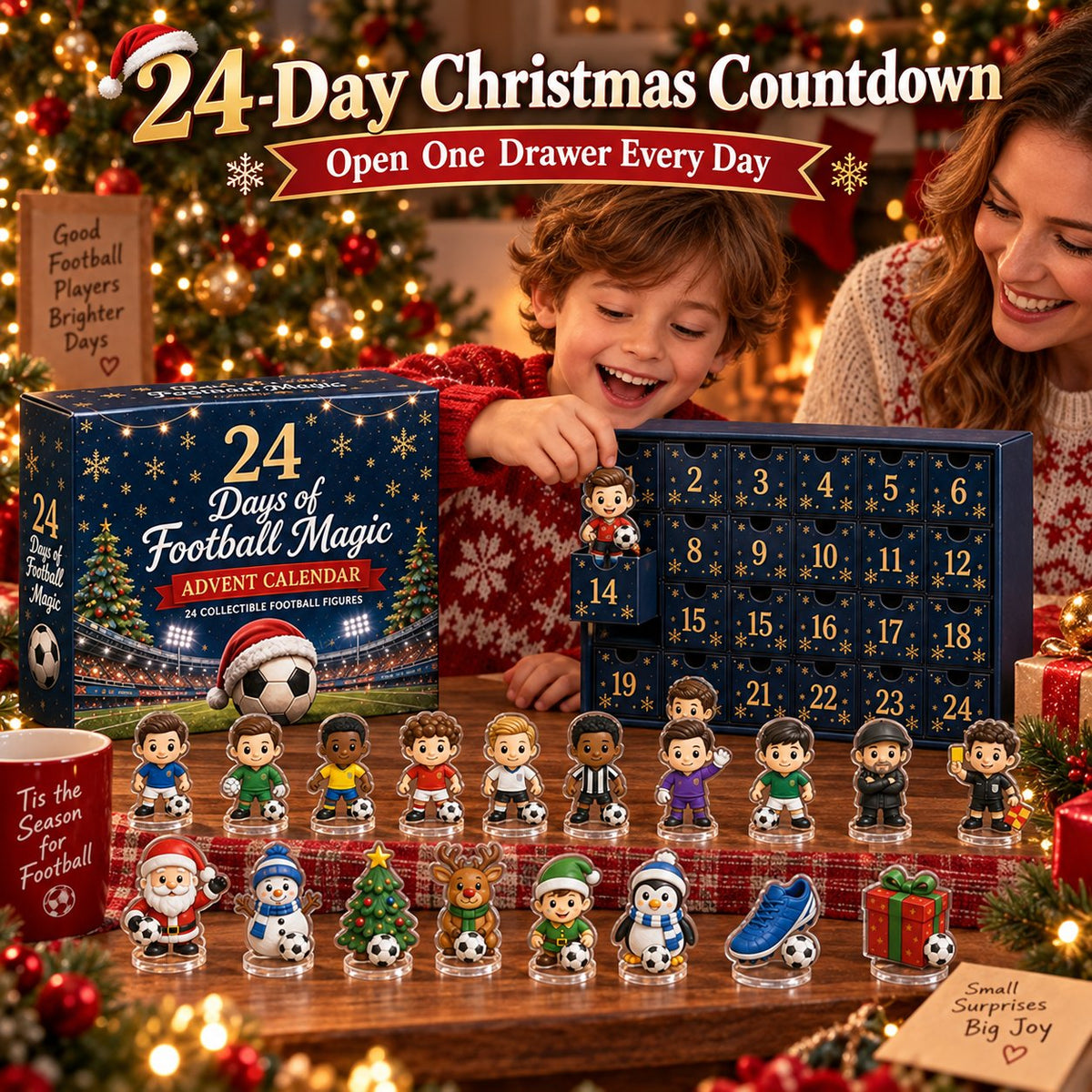 24-Day Christmas Advent Calendar | Football Team Collectible Figures