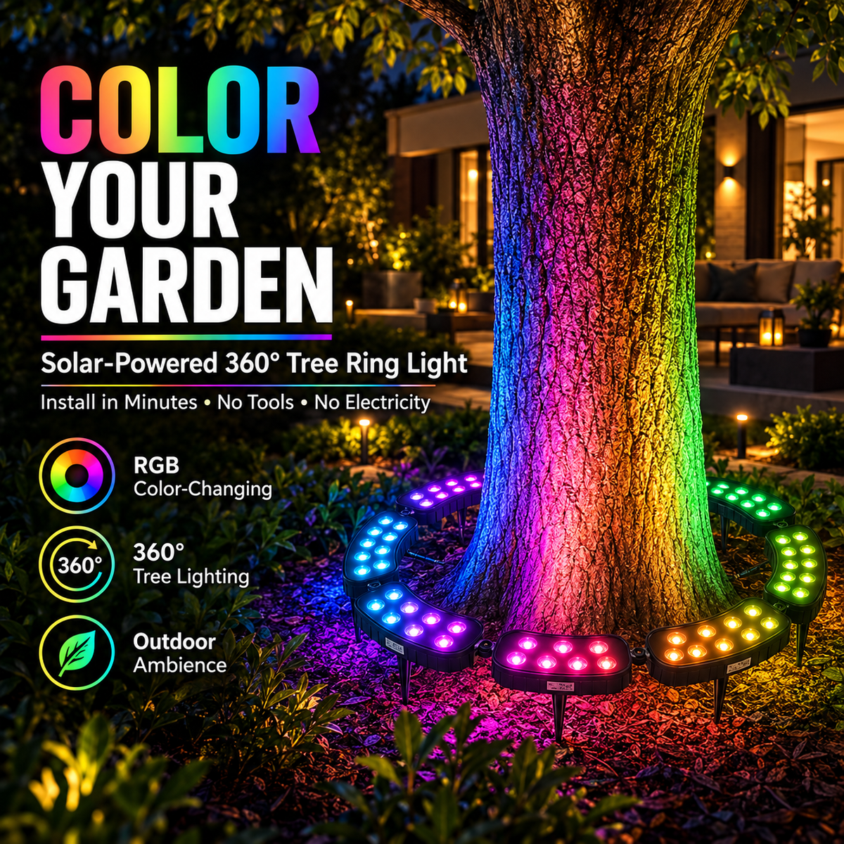 ✨45% OFF✨ One Tree. Endless Colors. – Solar RGB Landscape Ring Light