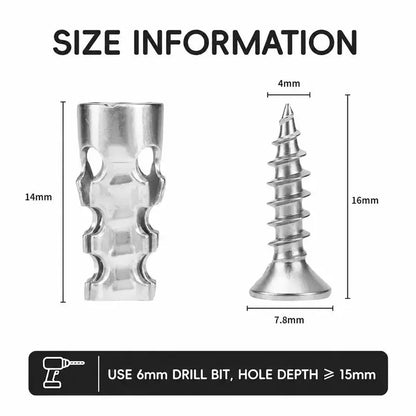 6x14mm Short Expansion Screws Set - 30Pack