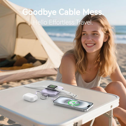 Power Bank 5000mAh Travel Charger with Built-in Cables Keychain Design
