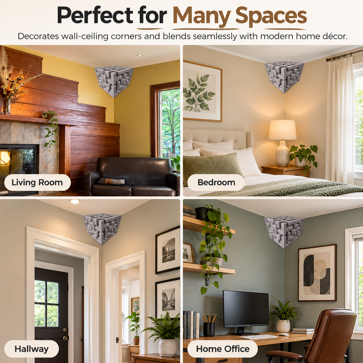 ✨ (2Pcs)Transform Empty Corners – 3D Geometric Wall & Ceiling Accent Decor✨