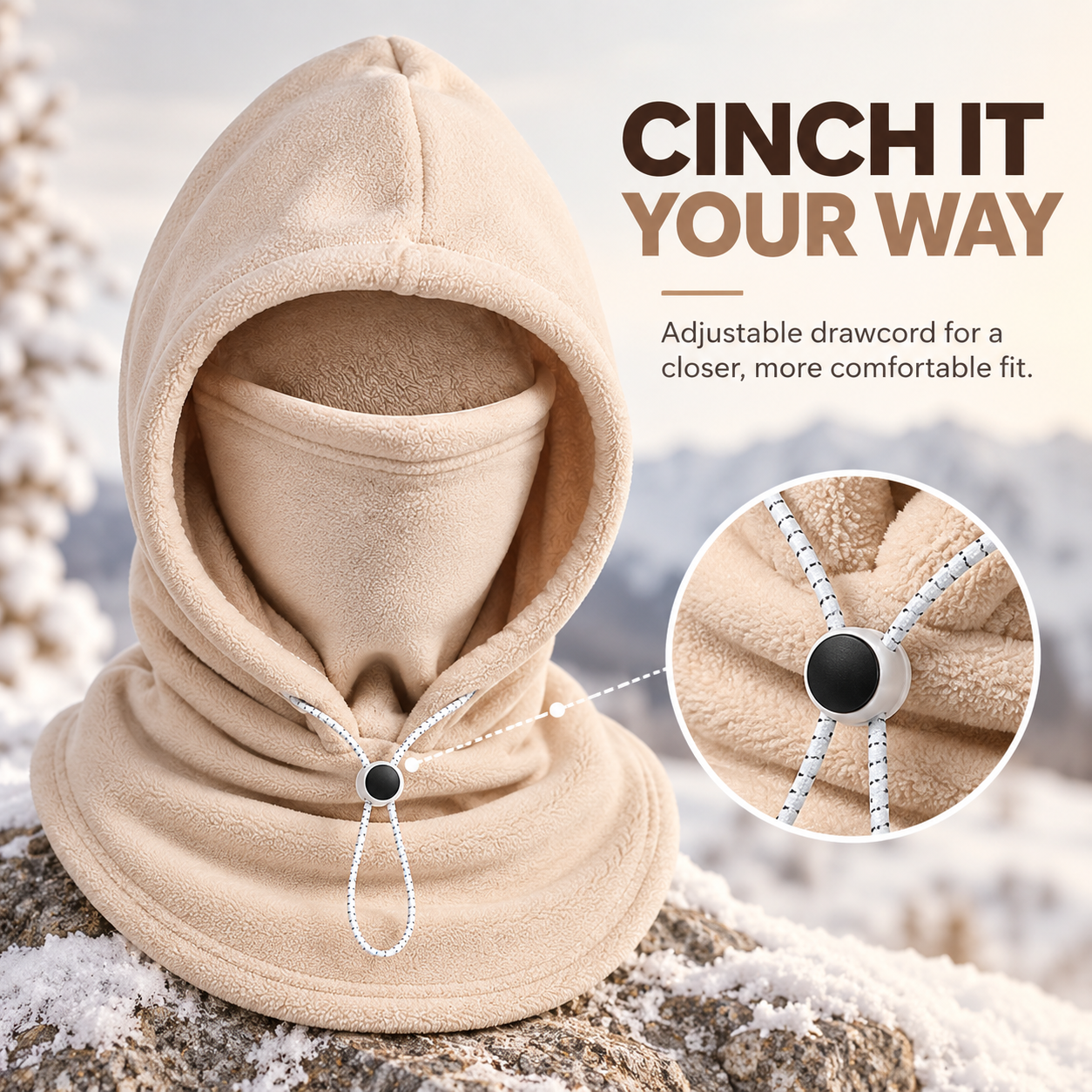 📢LAST DAY 49% OFF🔥 3-in-1 Winter Fleece Balaclava Hood 🧣❄️ Warm Face, Ear & Neck Cover