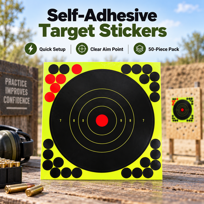 🎯 49% OFF Peel & Stick Shooting Targets – 50 Pack Bullseye Stickers for Faster Aim Training