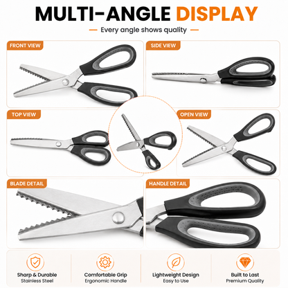 ✨✂️ Heavy Duty Pinking Shears – Stainless Steel Zigzag Scissors for Fabric & Sewing✂️