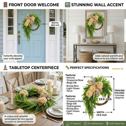 Handcrafted Rustic Hydrangea Wreath – Cozy & Inviting Decor