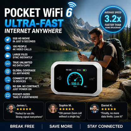 Mobile Hotspot – Portable WiFi, full coverage anywhere. No contract, no setup. Stay connected on the go!