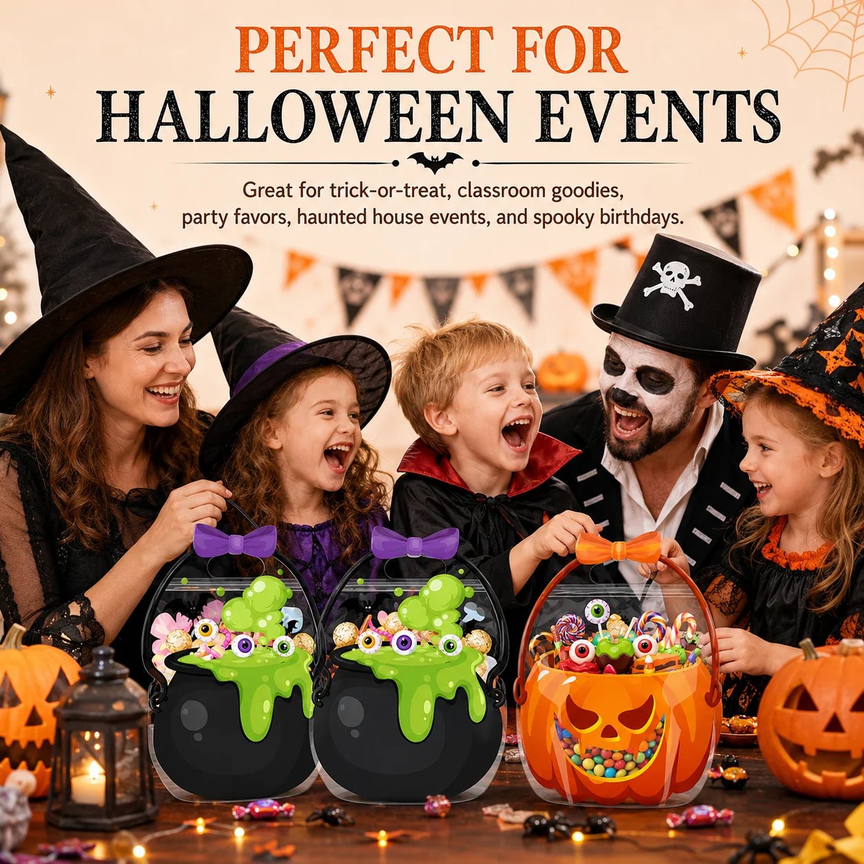 🔥Last Day 50% OFF - 🎃Halloween Bags Plastic Halloween Goodie Bags