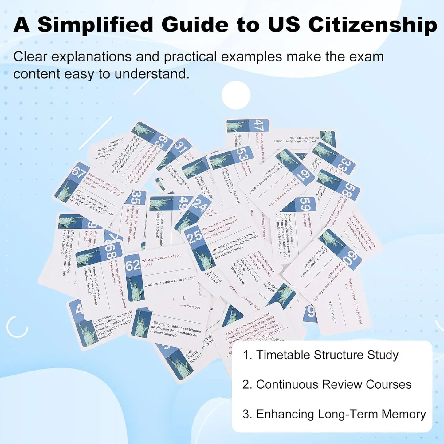 US Citizenship Paper-Printed Flash Cards 2026 - All 128 Civics Questions & Answers (English & Spanish) - Naturalization Study Guide, Ciudadania Tarjetas