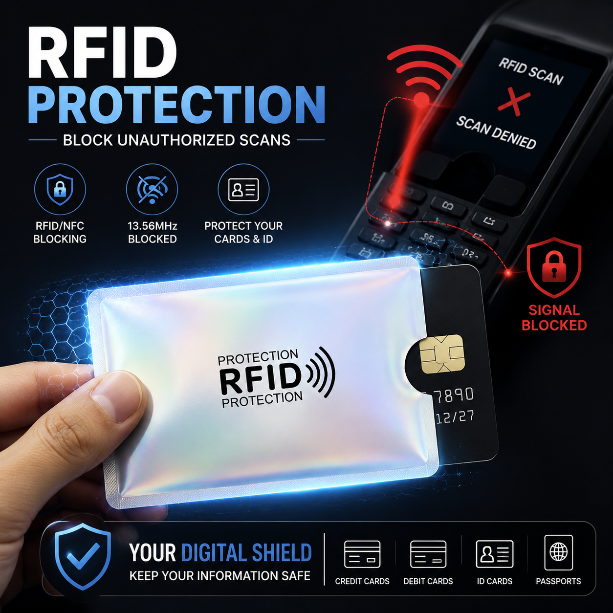 5 Counts RFID Blocking Sleeves Set