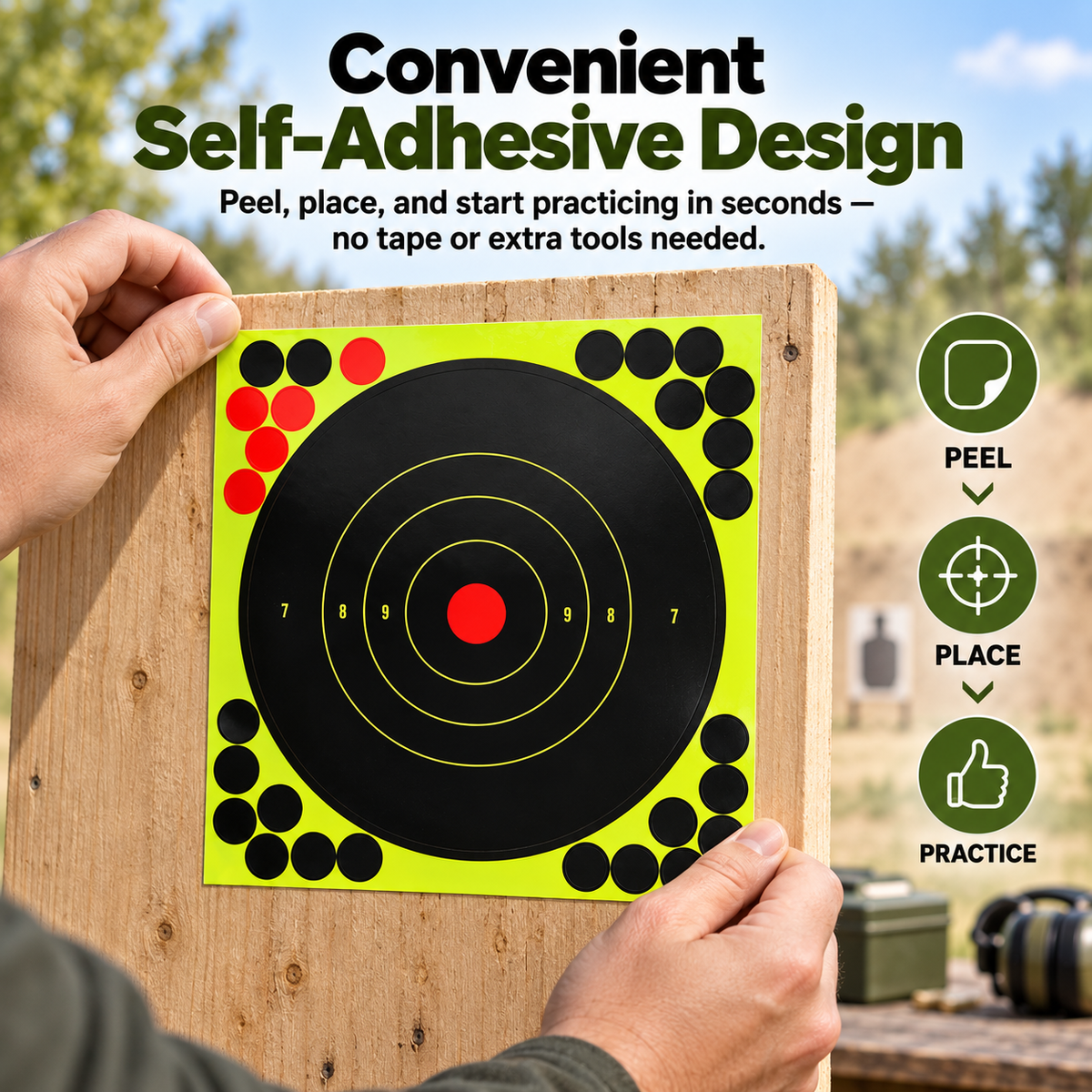 🎯 49% OFF Peel & Stick Shooting Targets – 50 Pack Bullseye Stickers for Faster Aim Training