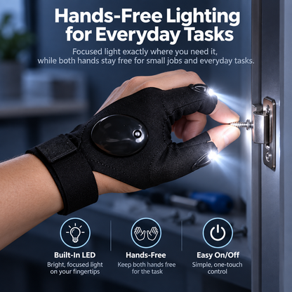 🧤 Wearable Finger Torches – Illuminated Gloves for Angling, Camping, DIY & Night Adventures