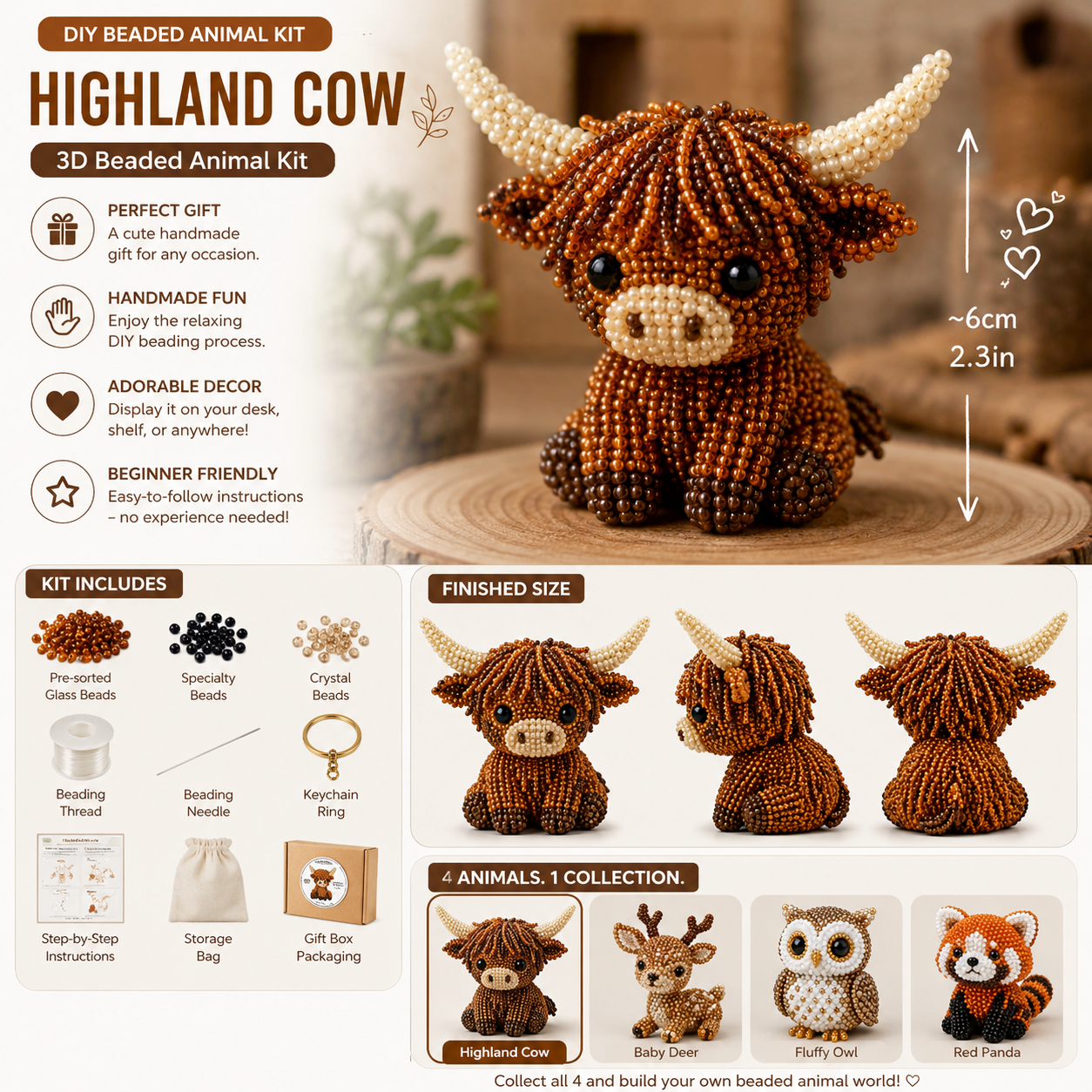 ⏰LAST DAY $20 OFF - 🧵✨ Tiny 3D Beaded Animal DIY Kit!!!