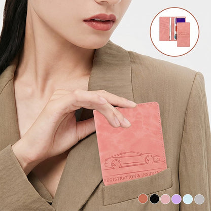 🌟 Premium Suede-Feel Vehicle Document Organizer | Magnetic Closure Wallet