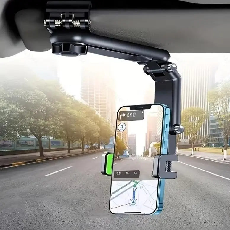 Car Phone Mount - Long Adjustable Arm, 360° Rotatable Anti-Scratch Secure Clamp