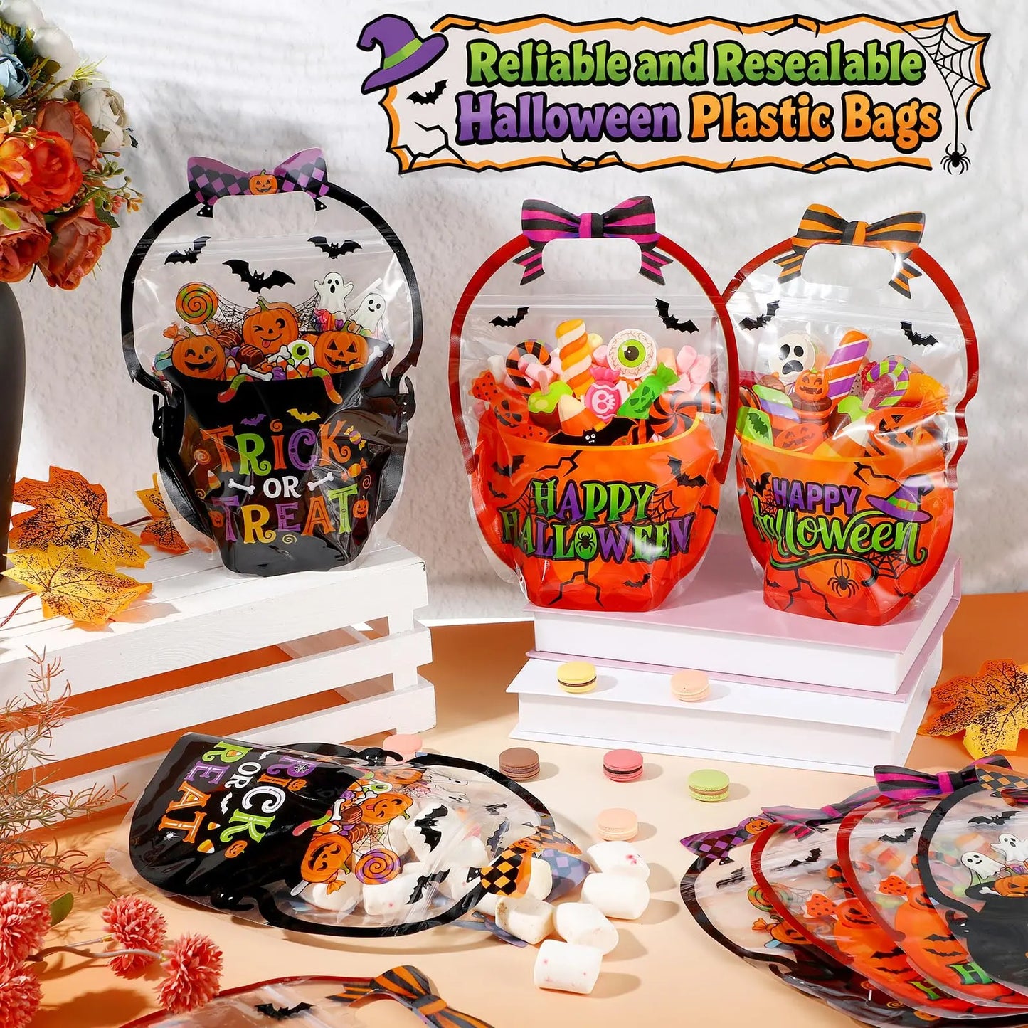 👻 Halloween Goodie Bags – Spooky Trick or Treat Candy Bags for Kids, Parties & Classroom