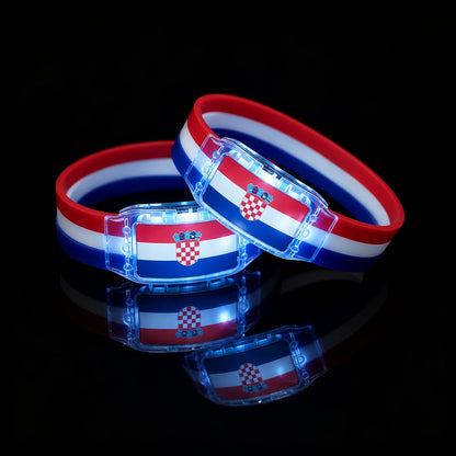 2PCS LED Light Up National Flag Wristbands