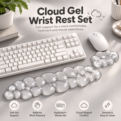 ☁️ Cloud Gel Wrist Rest Set – Soft Keyboard & Mouse Support for Work, Study & Gaming