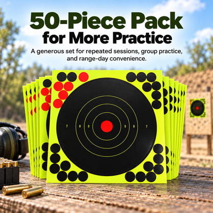 🎯 49% OFF Peel & Stick Shooting Targets – 50 Pack Bullseye Stickers for Faster Aim Training