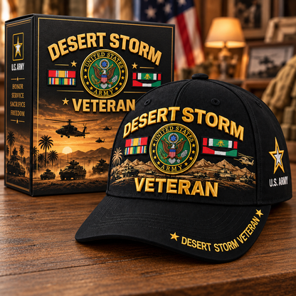 🏆Last Day Promo: 49% OFF! 🏜️Desert Storm Veteran Tribute Cap （1991–2026 -35TH ANNIVERSARY）