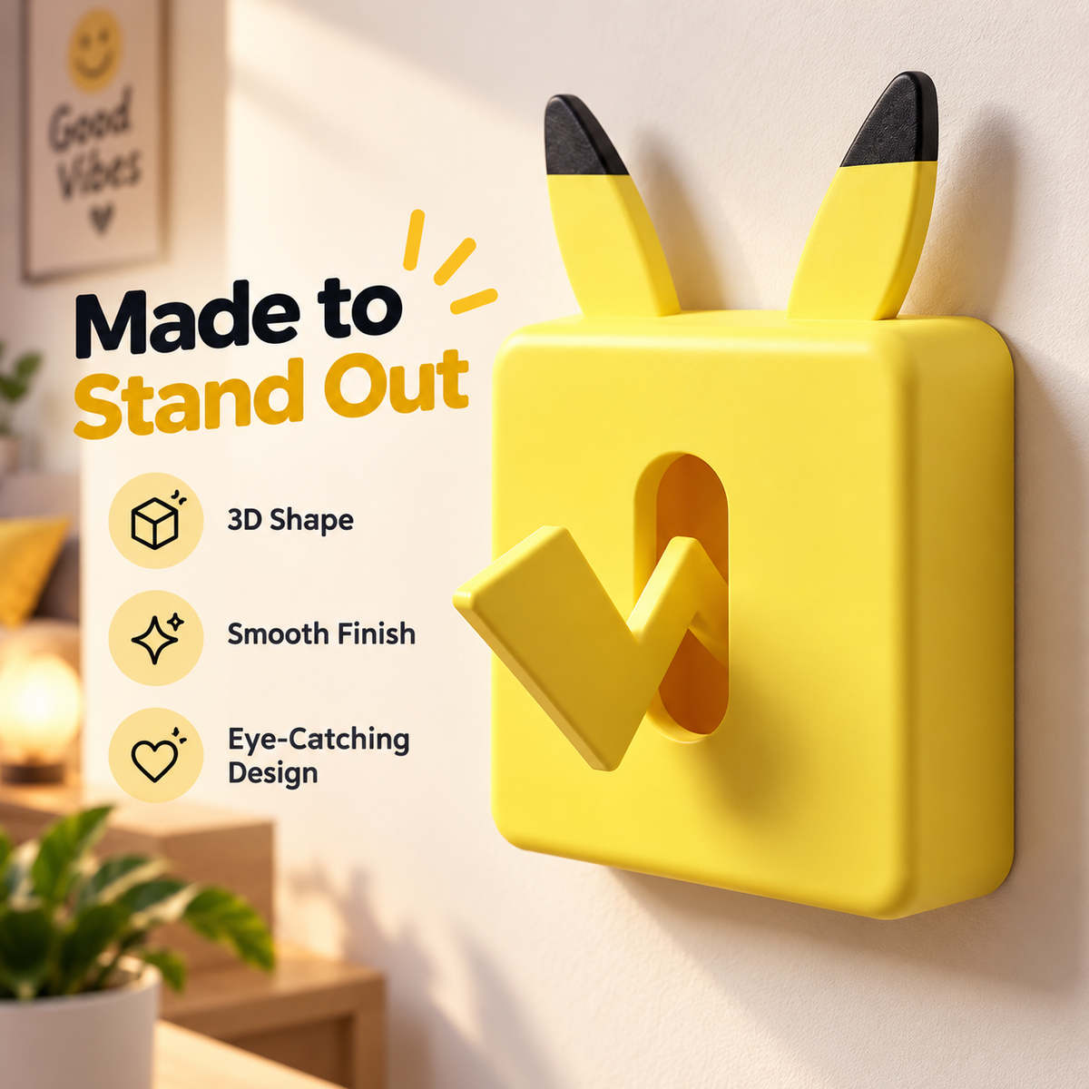 🐰 Playful Bunny Light Switch Cover – Fun 3D Wall Switch Decor