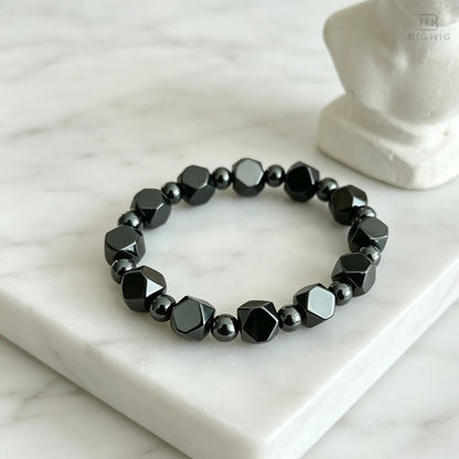 🖤 Hematite Protection Bracelet for Dad – Minimalist Beaded Stone Bracelet, Meaningful Father’s Day Gift for Him