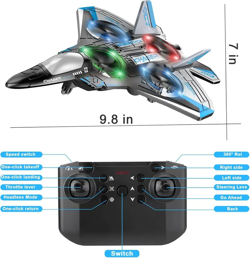 Colorful LED Stunt Fighter Jet Drone