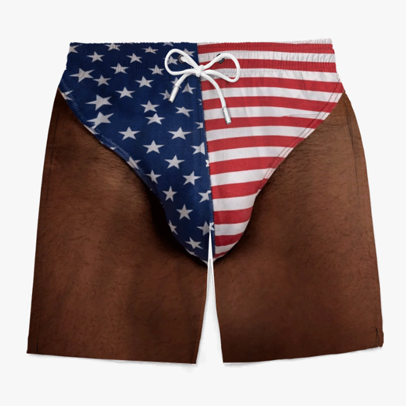 🔥Custom Funny Patriotic Men Swim Trunks