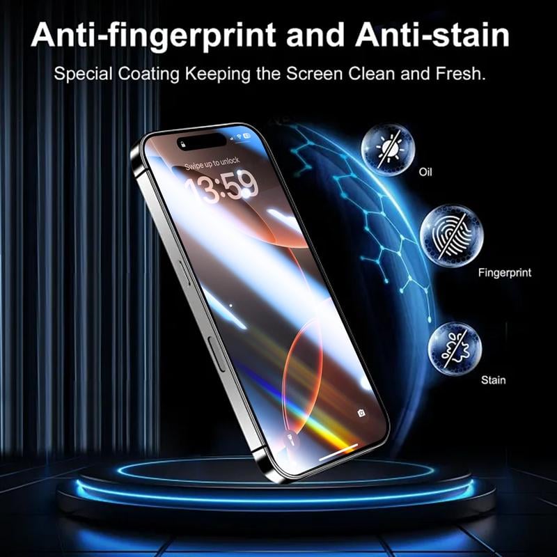Luxury Privacy Screen Protector for iPhone- Fingerprint Proof, Scratch Resistant