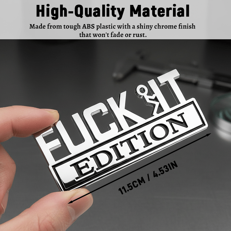 🔥Buy 4 Free Shipping🔥Fvck It Edition 3D Emblem Sticker Badge, Funny Decals for Car, Truck, SUV, Motorcycle