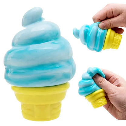 Super Soft Ice Cream Squishy Toy | Squishy Fun Stress Relief Squishies Squeeze Fidget Sensory Toy for Kids & Adults | Cute Birthday Gift Party Favor | Squishy Fidgets
