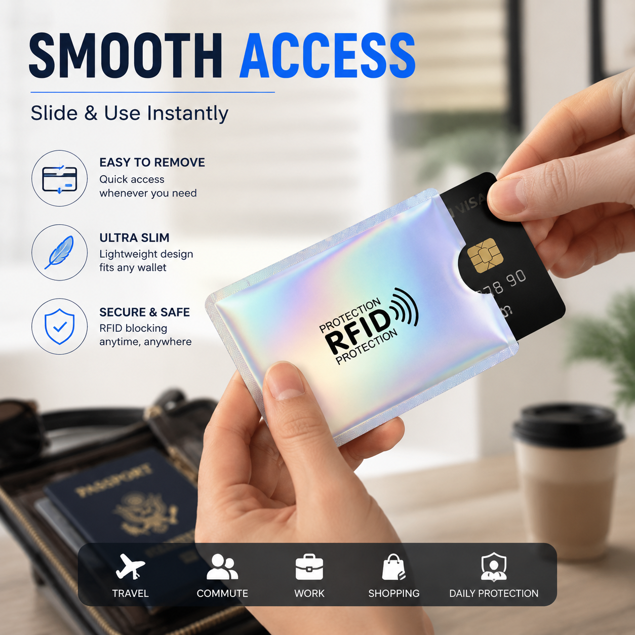 5 Counts RFID Blocking Sleeves Set