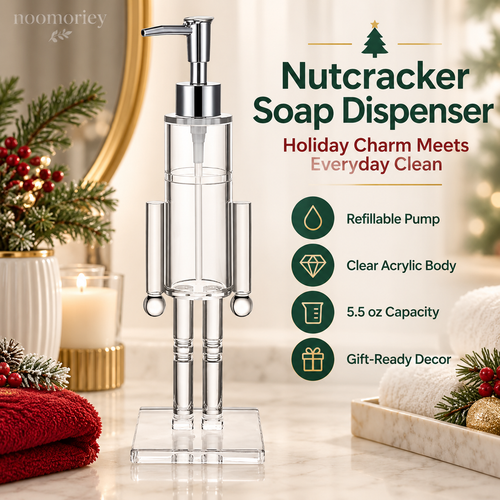 🎄 Nutcracker Soap Dispenser — Festive Holiday Bathroom Decor