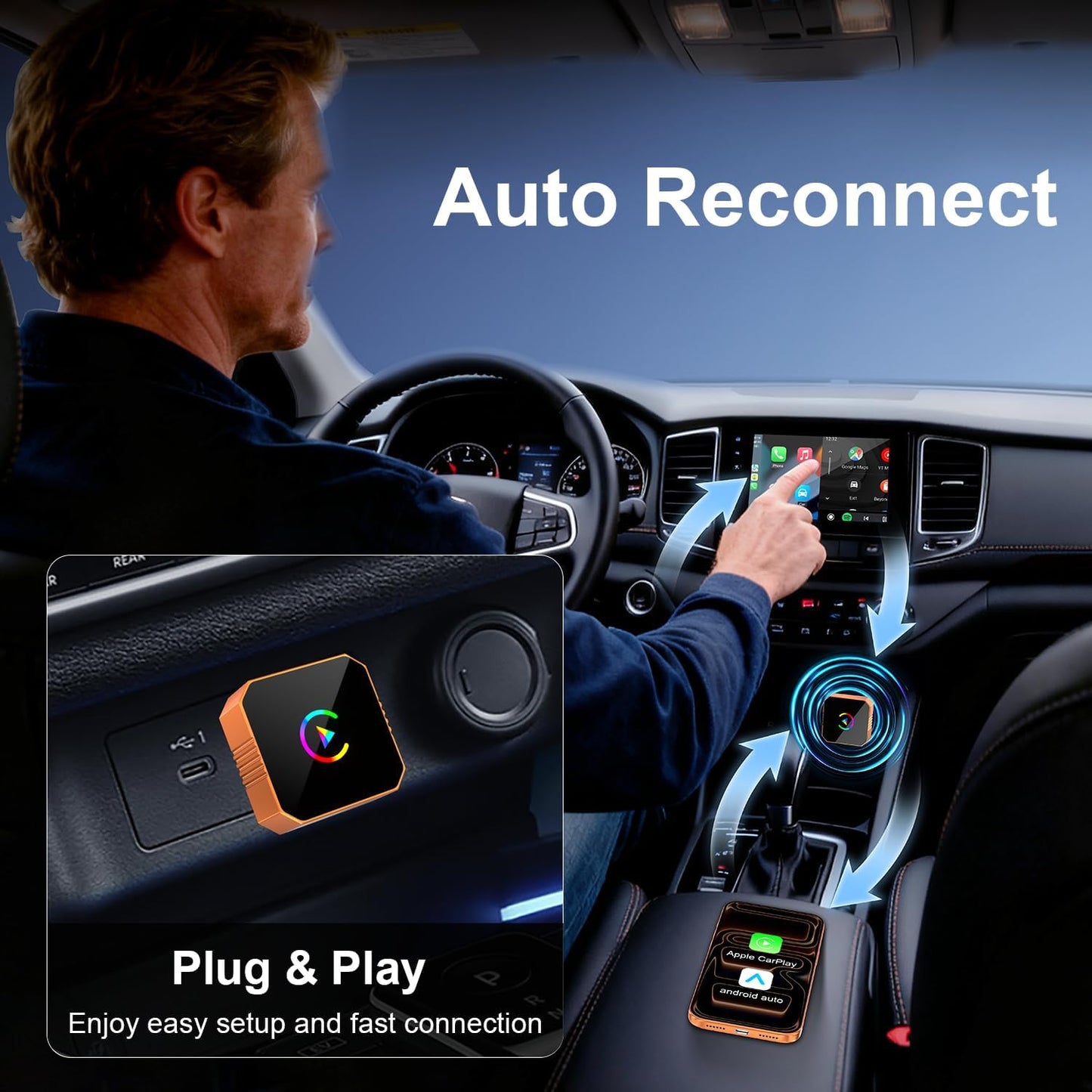🚗 无线 CarPlay 和 Android Auto 适配器 – 让驾驶更智能、更安全、更自由！📱✨ 