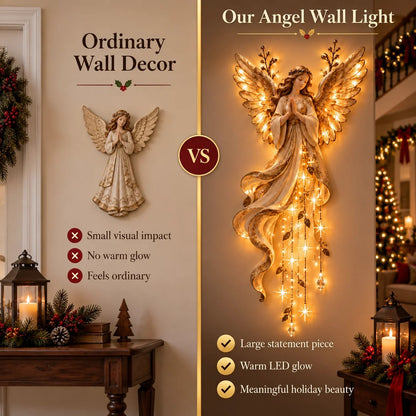 ✨Guardian Angel Starfall Cascade™ – Lighted Faith & Blessing Christmas Wall Decor✨